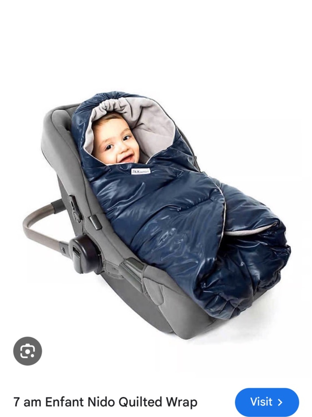 7 A.M. Enfant Navy Quilted Baby Wrap